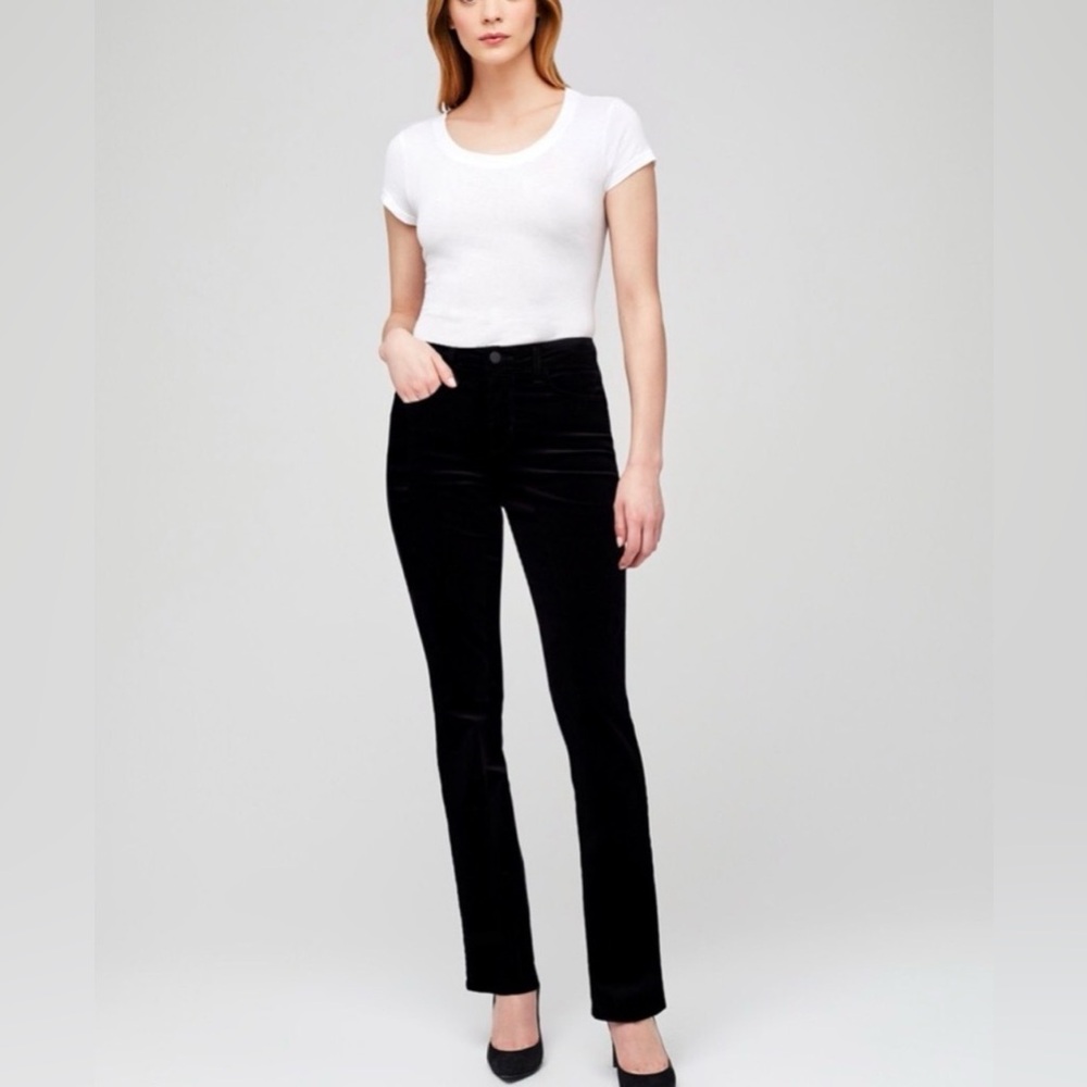 NEW L'AGENCE Oriana High Rise Straight Leg Denim In Black Size 26